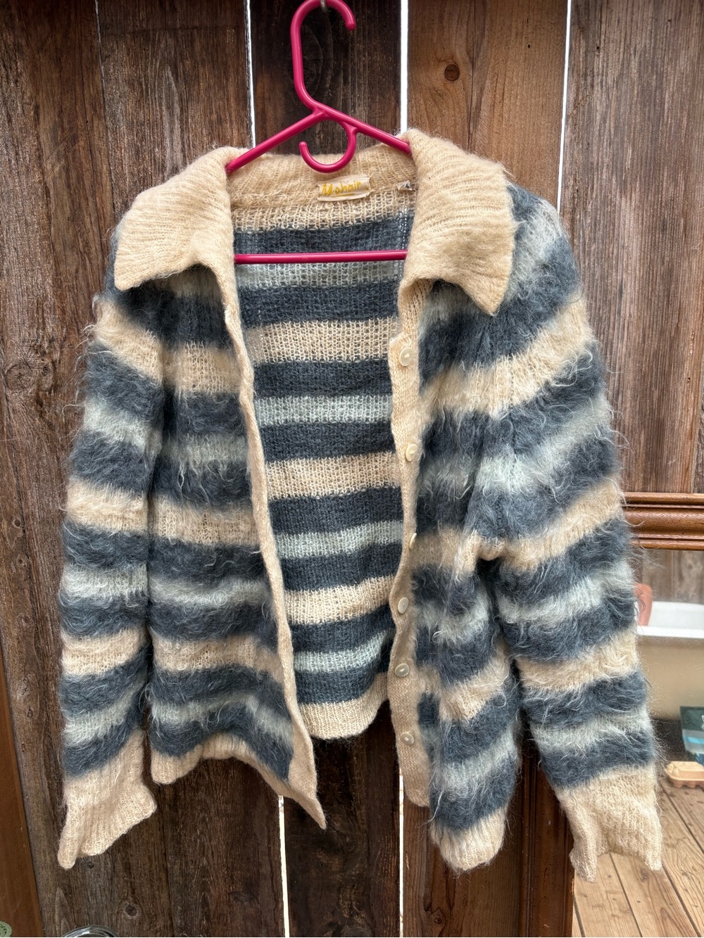 Vintage Striped Mohair Cardigan - Picture 3 of 4